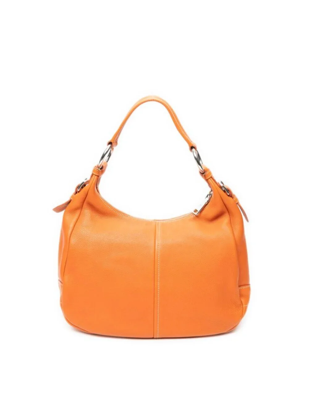 Prada Zip Hobo Orange Calfskin Leather
